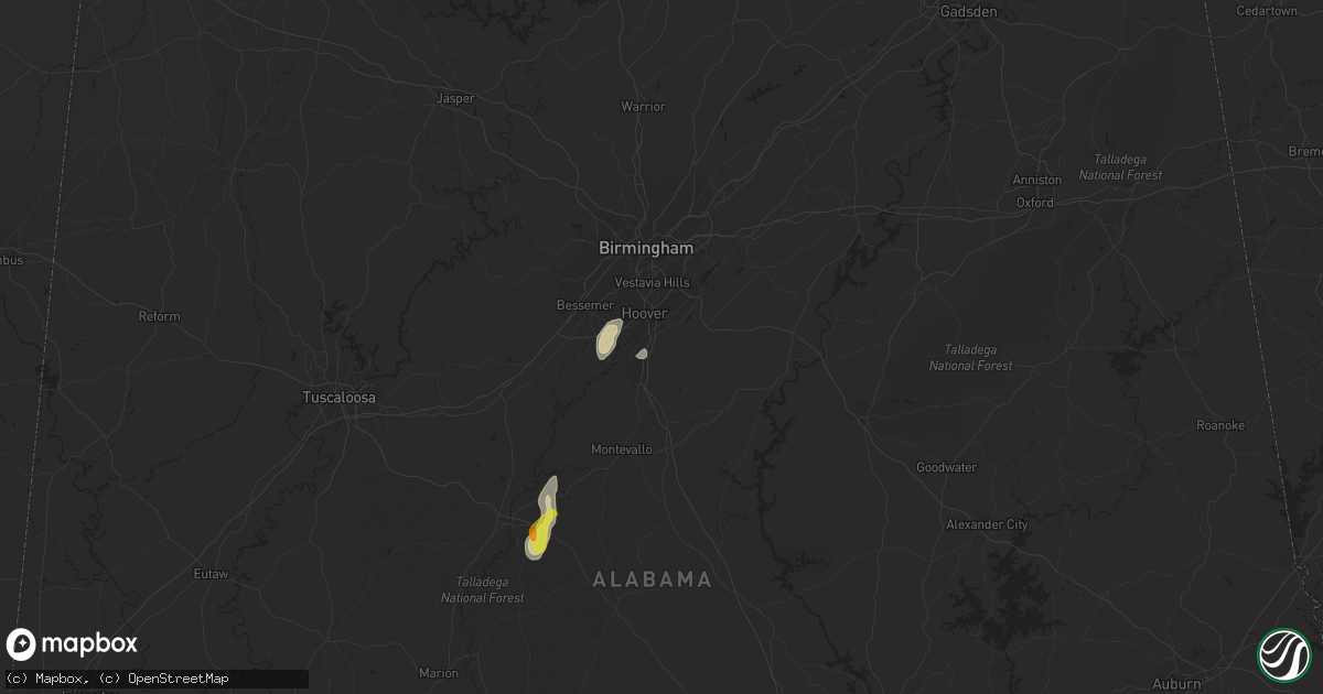 Hail map in Pelham, AL on October 4, 2021