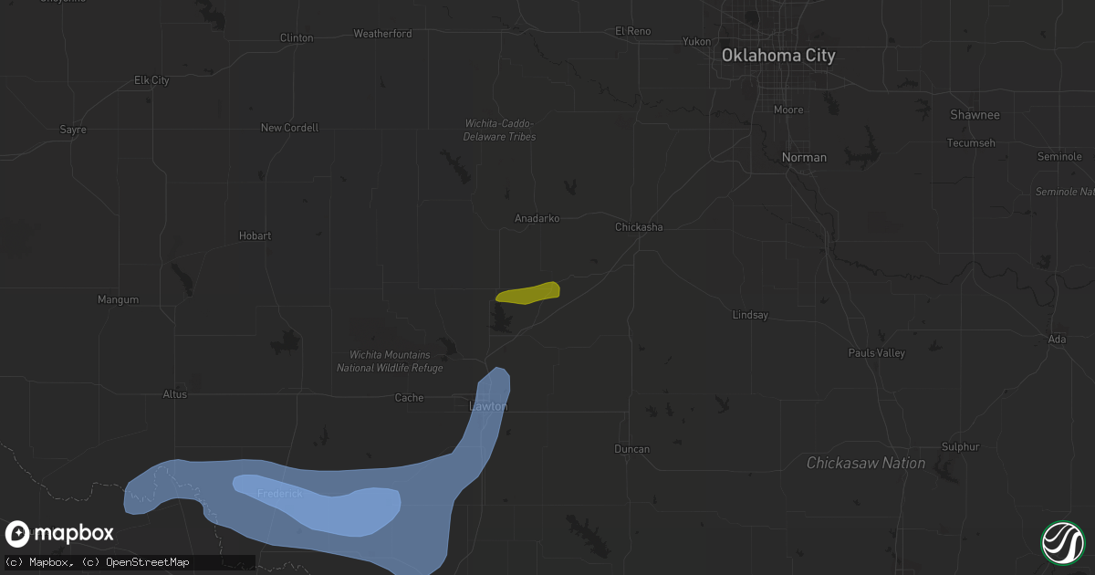 Hail map in Cyril, OK on October 4, 2023