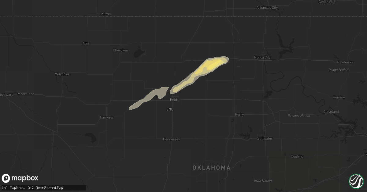 Hail map in Enid, OK on October 4, 2023
