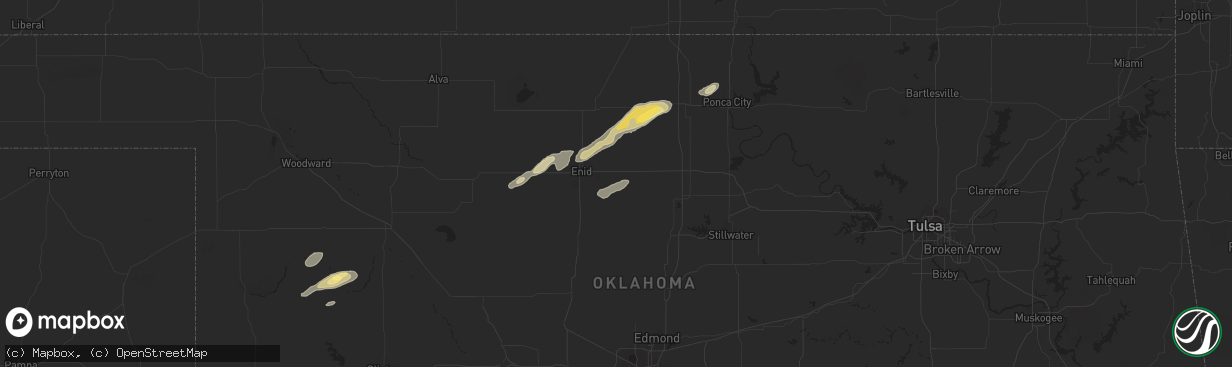 Hail map in Fairmont, OK on October 4, 2023