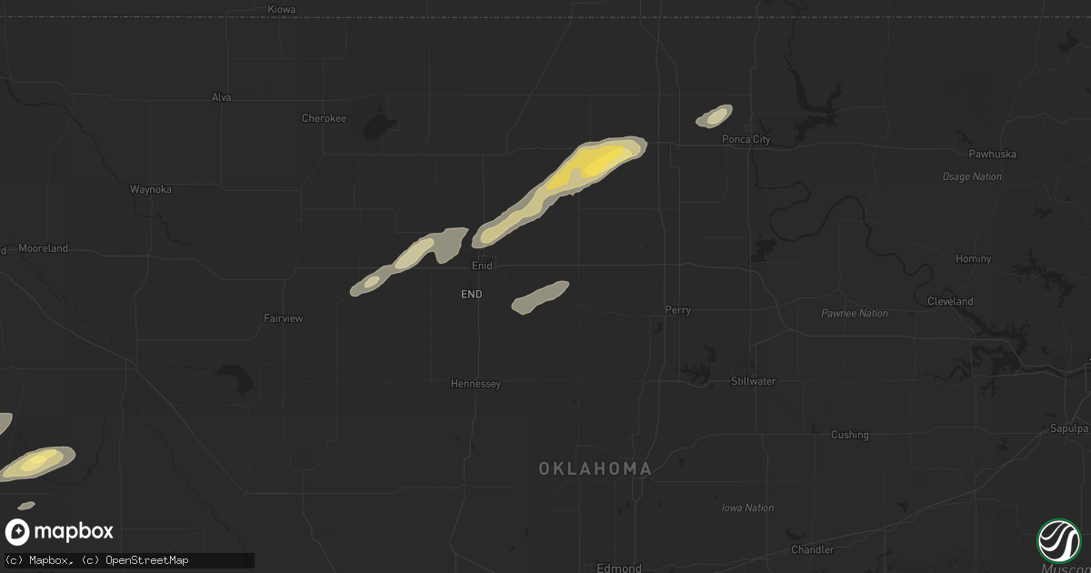 Hail map in Fairmont, OK on October 4, 2023
