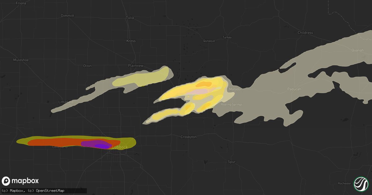 Hail map in Floydada, TX on October 4, 2023