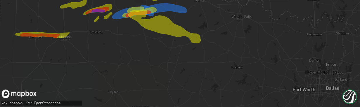 Hail map in Fort Stockton, TX on October 4, 2023