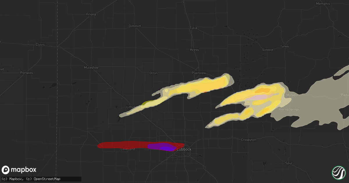 Hail map in Hale Center, TX on October 4, 2023
