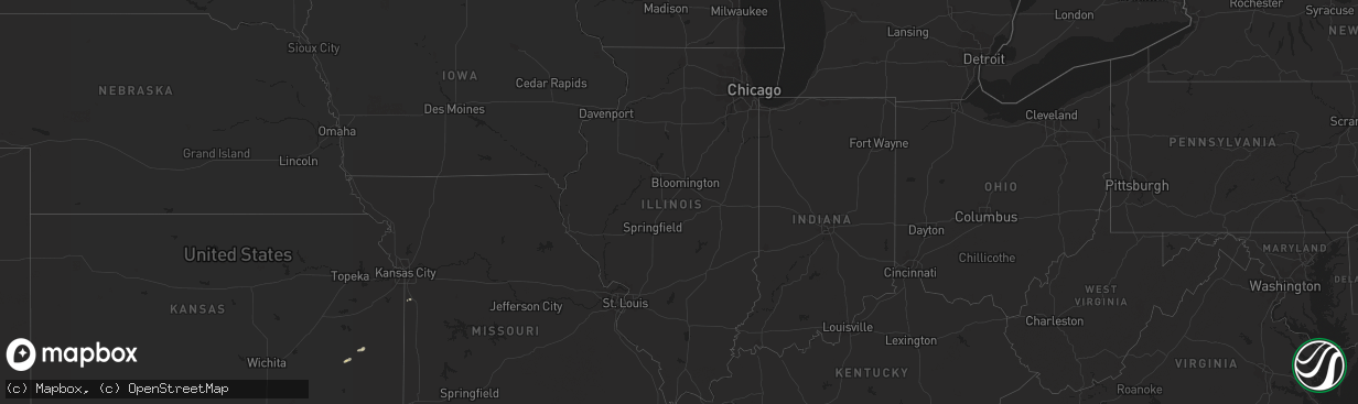 Hail map in Illinois on October 4, 2023