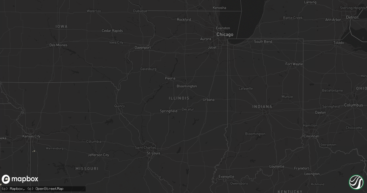 Hail map in Illinois on October 4, 2023