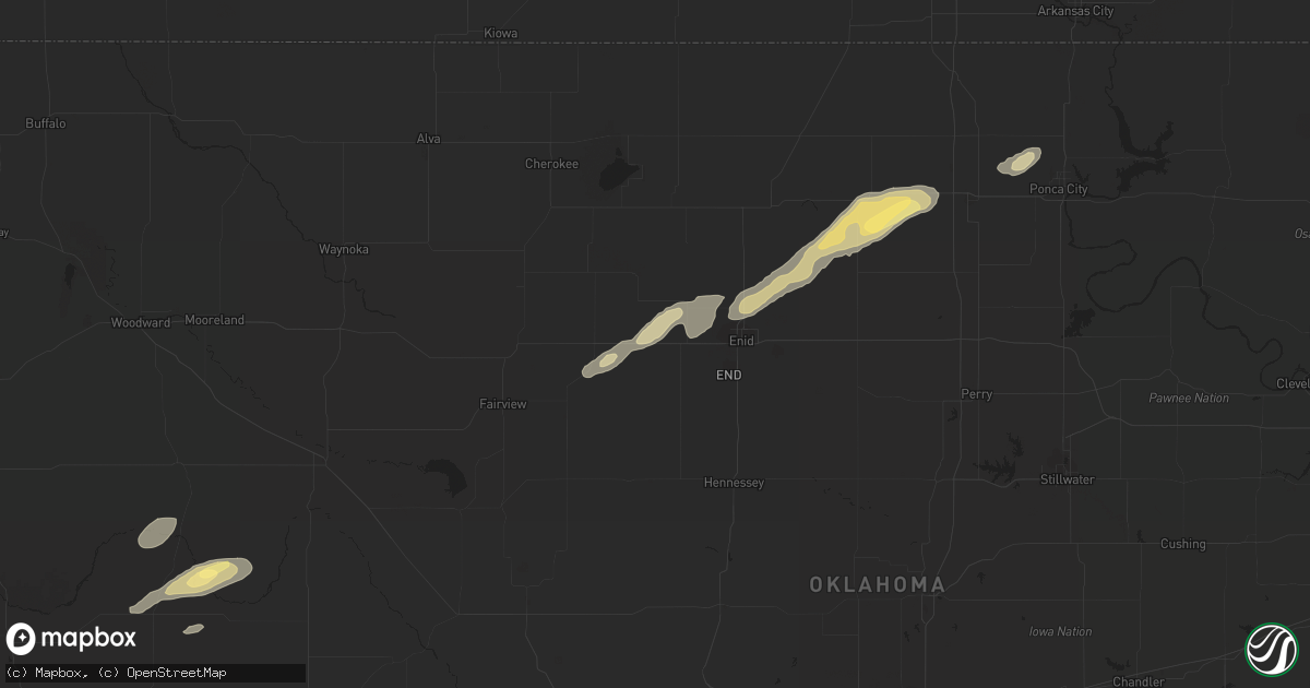 Hail map in Lahoma, OK on October 4, 2023