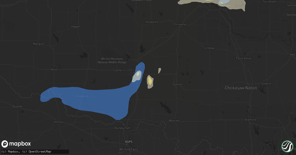 Hail map in Lawton, OK on October 4, 2023