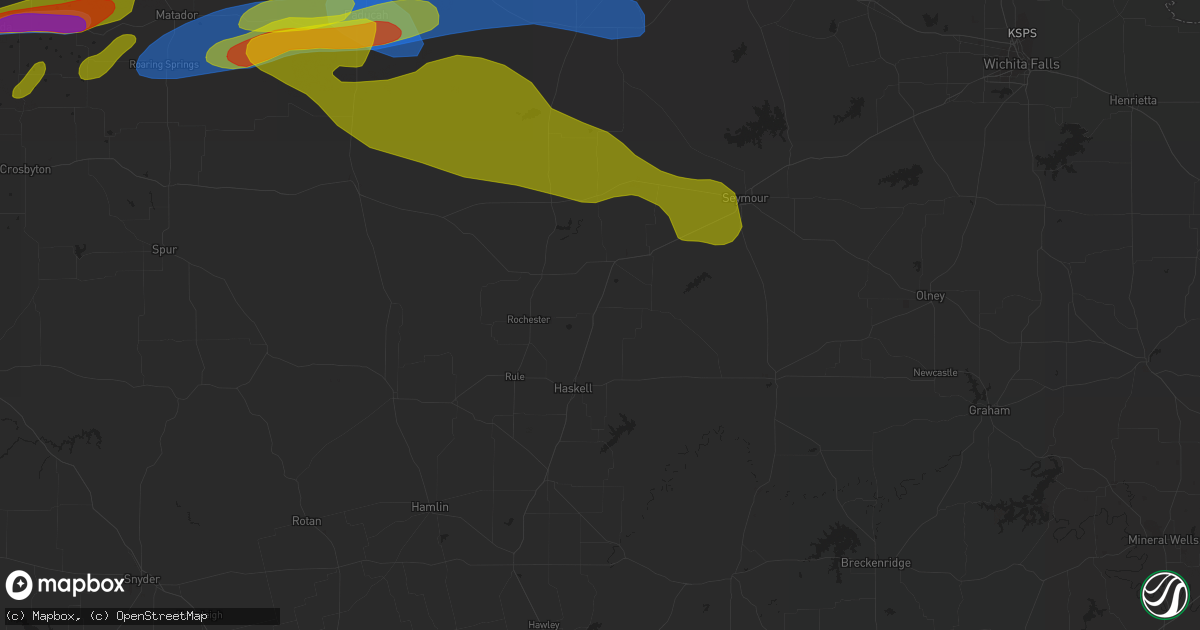 Hail map in Levelland, TX on October 4, 2023