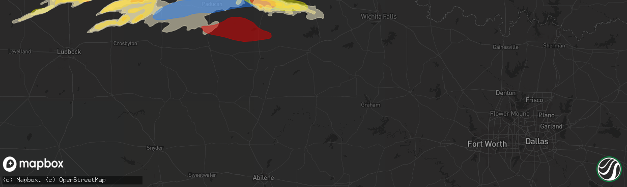 Hail map in Mcalester, OK on October 4, 2023