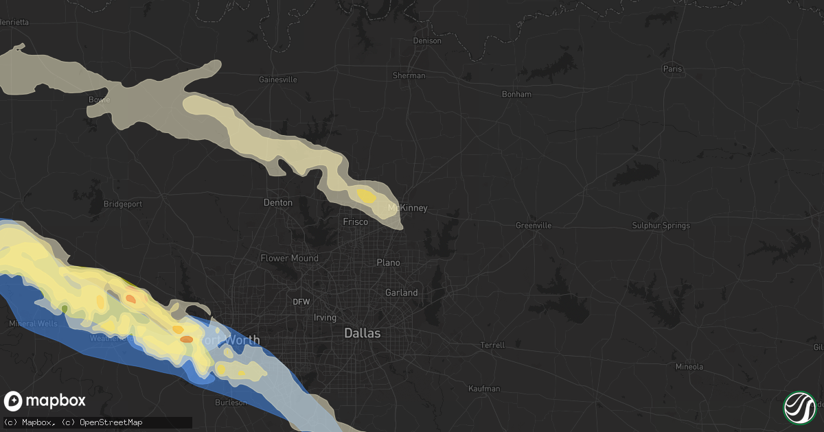 Hail map in Mckinney, TX on October 4, 2023