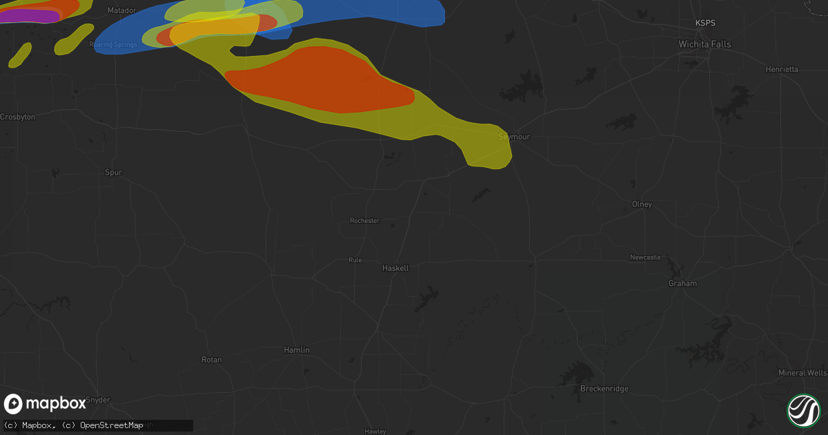 Hail map in Paducah, TX on October 4, 2023