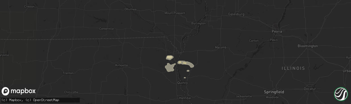 Hail map in Alexandria, MO on October 4, 2024