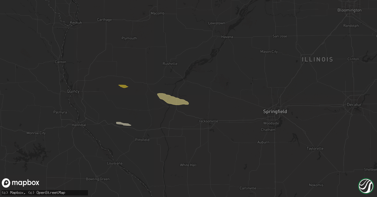 Hail map in Arenzville, IL on October 4, 2024