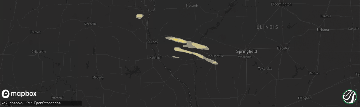 Hail map in Baylis, IL on October 4, 2024