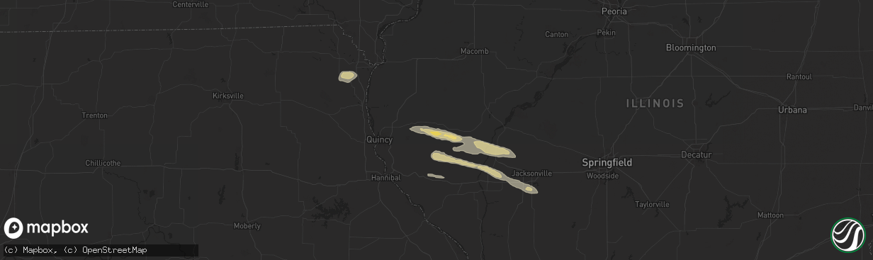 Hail map in Clayton, IL on October 4, 2024