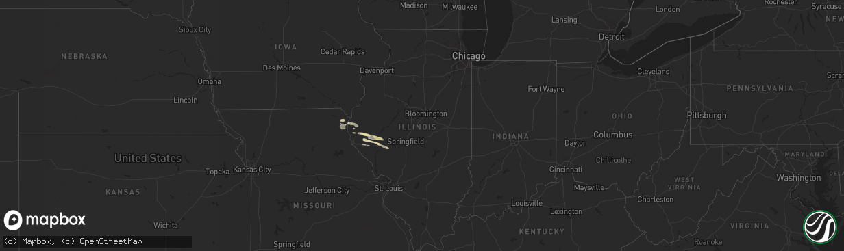 Hail map in Illinois on October 4, 2024