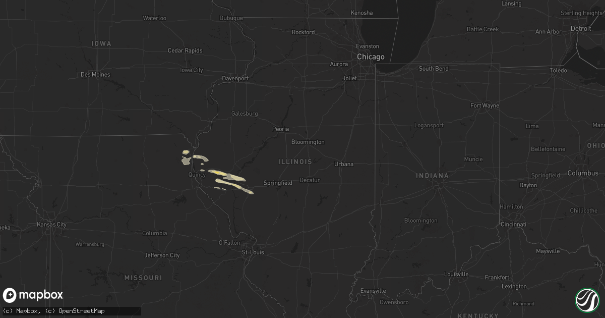 Hail map in Illinois on October 4, 2024