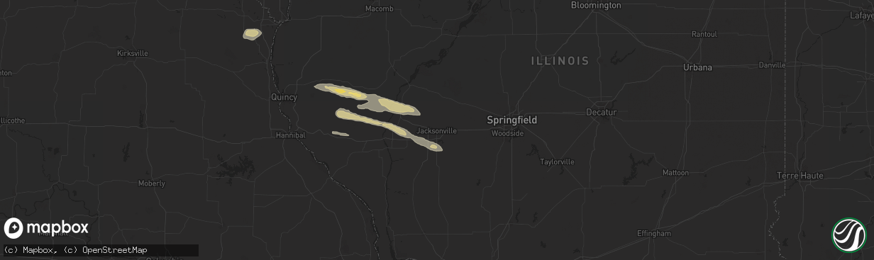 Hail map in Jacksonville, IL on October 4, 2024