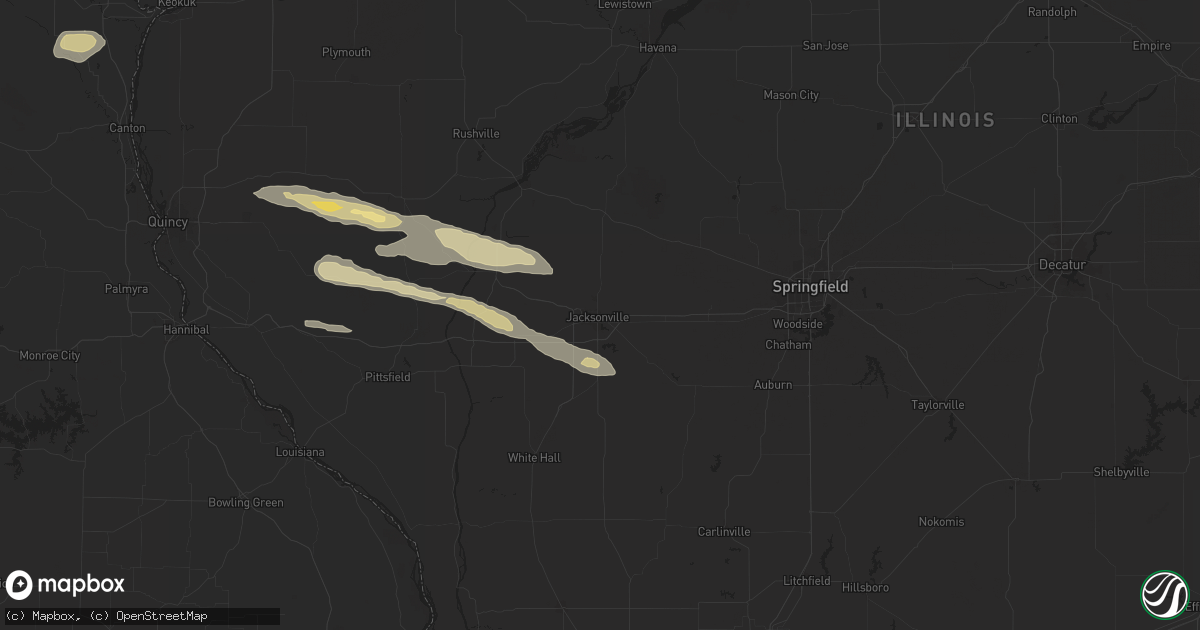 Hail map in Jacksonville, IL on October 4, 2024