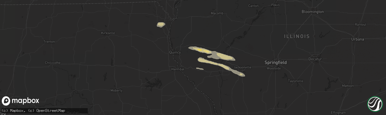 Hail map in Liberty, IL on October 4, 2024