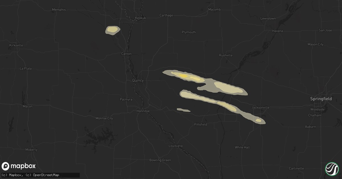 Hail map in Liberty, IL on October 4, 2024