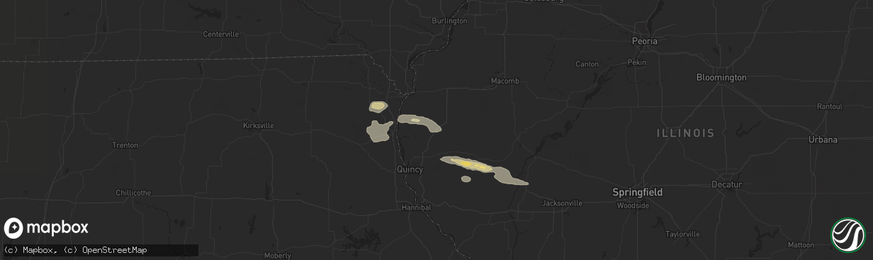 Hail map in Loraine, IL on October 4, 2024