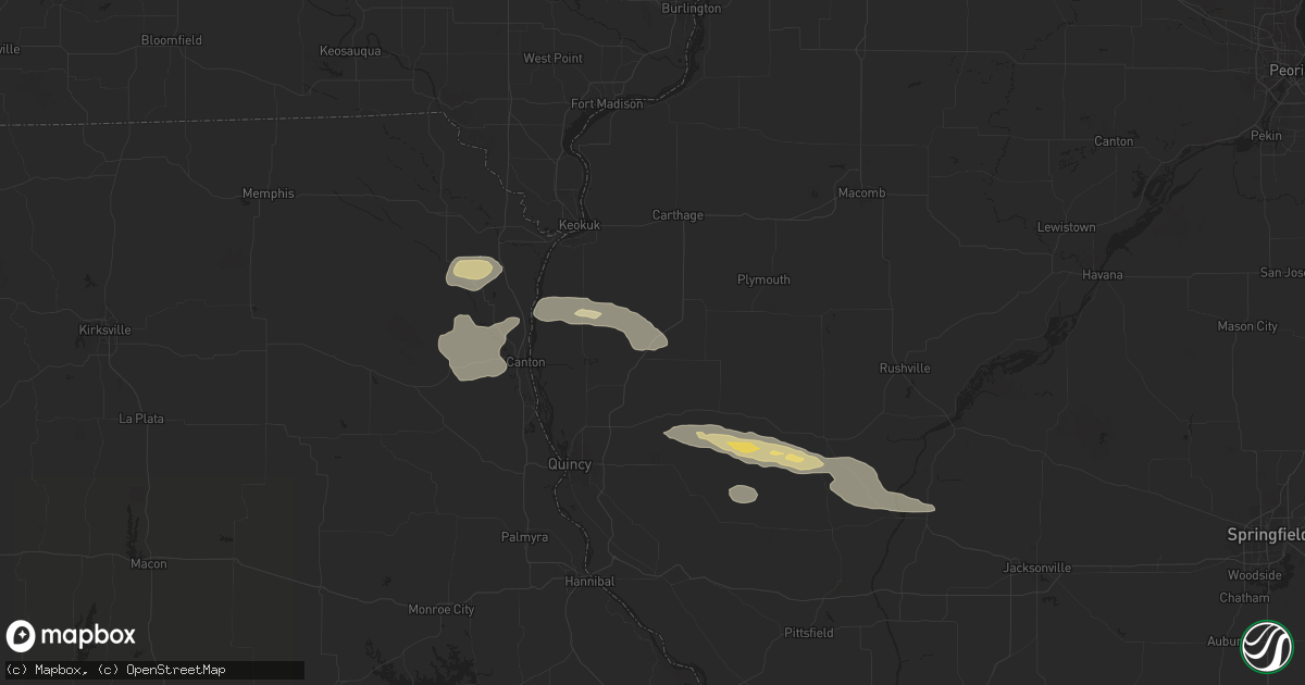 Hail map in Loraine, IL on October 4, 2024