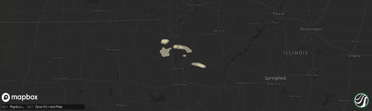 Hail map in Mendon, IL on October 4, 2024