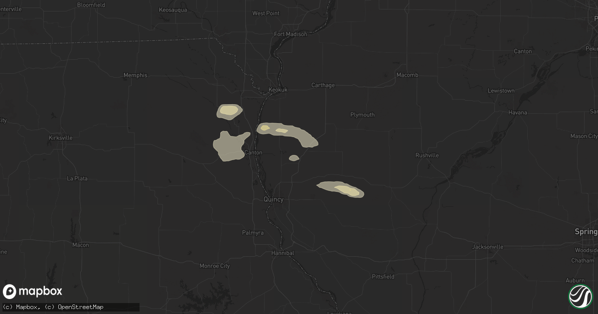 Hail map in Mendon, IL on October 4, 2024