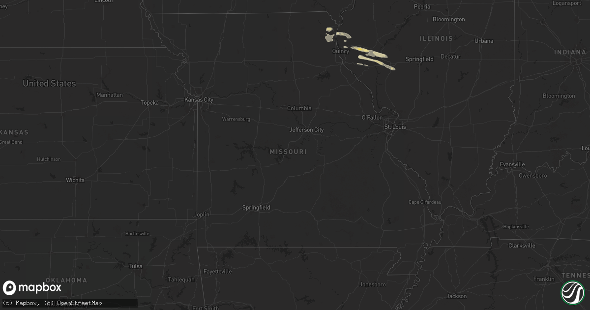 Hail map in Missouri on October 4, 2024