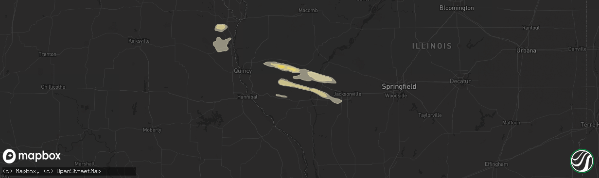 Hail map in Perry, IL on October 4, 2024