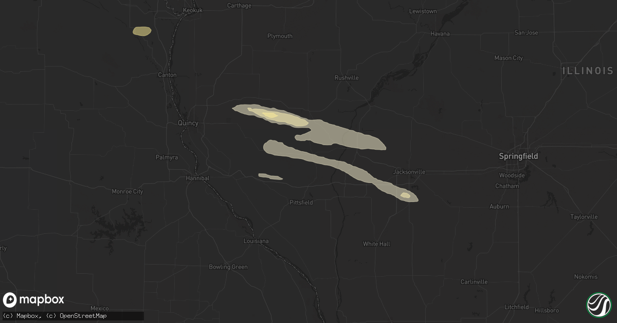 Hail map in Perry, IL on October 4, 2024