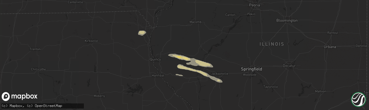 Hail map in Timewell, IL on October 4, 2024