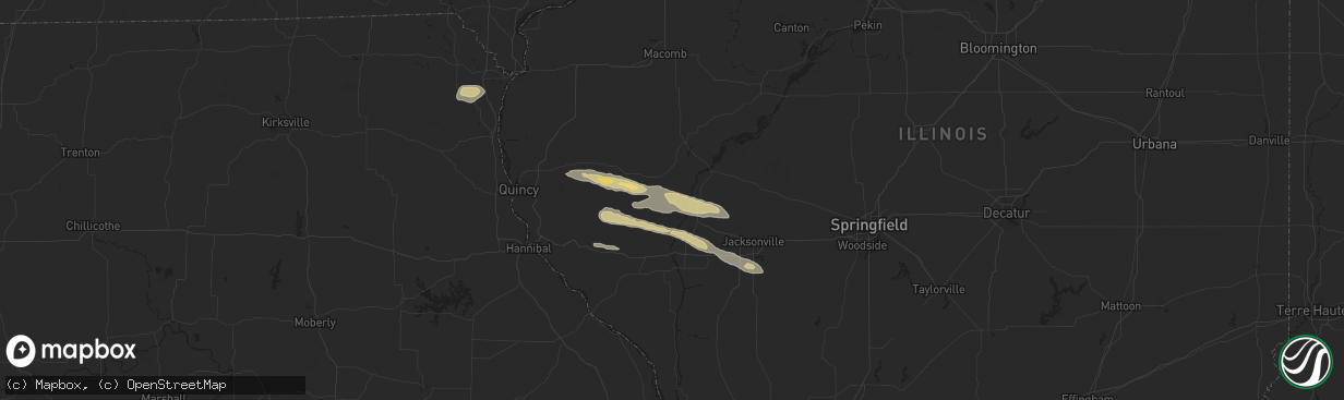 Hail map in Versailles, IL on October 4, 2024