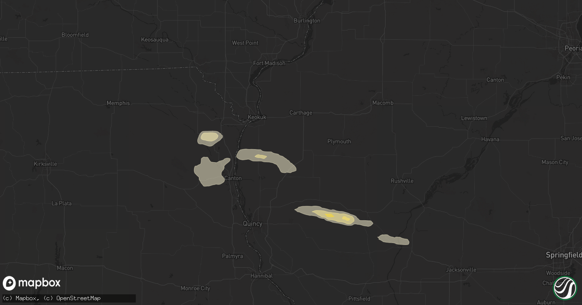 Hail map in West Point, IL on October 4, 2024