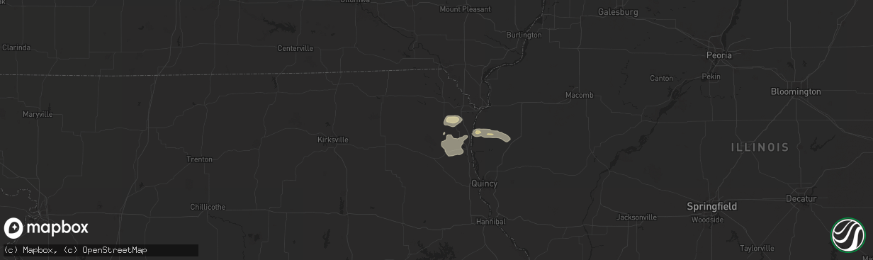 Hail map in Williamstown, MO on October 4, 2024