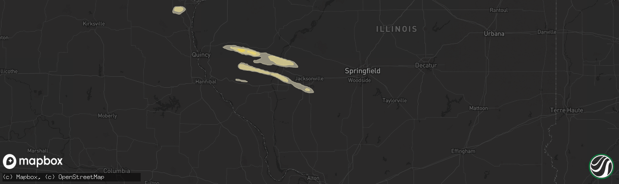 Hail map in Woodson, IL on October 4, 2024