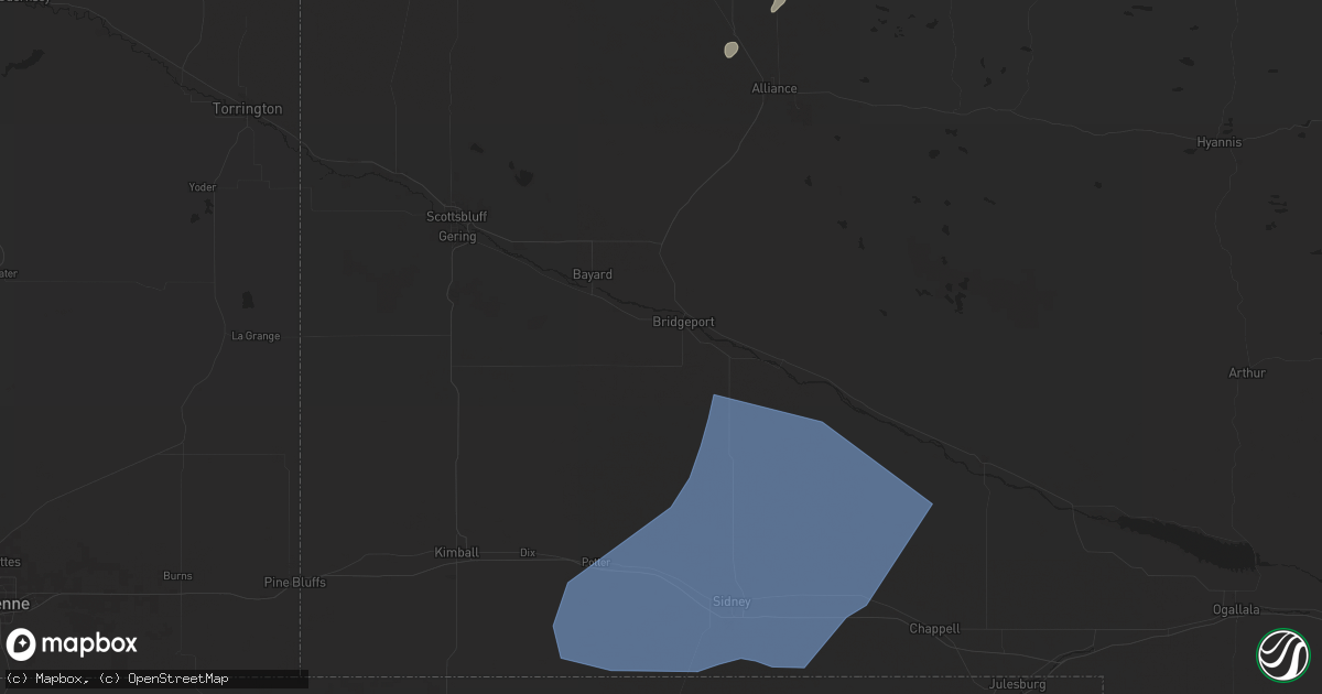 Hail map in Bridgeport, NE on October 4, 2025
