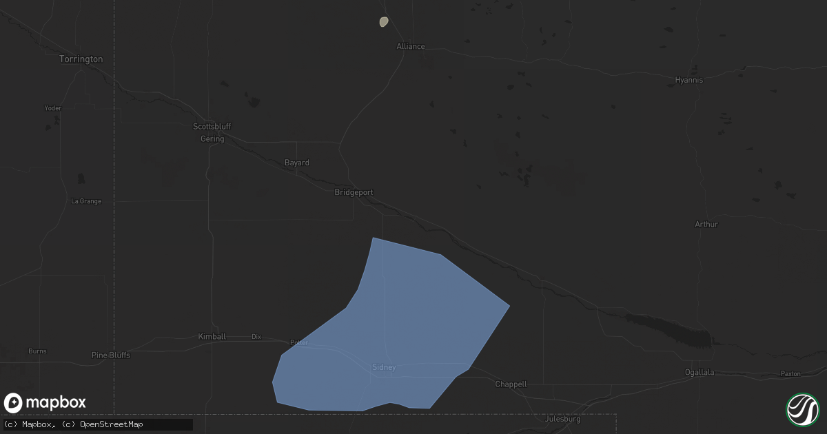 Hail map in Broadwater, NE on October 4, 2025