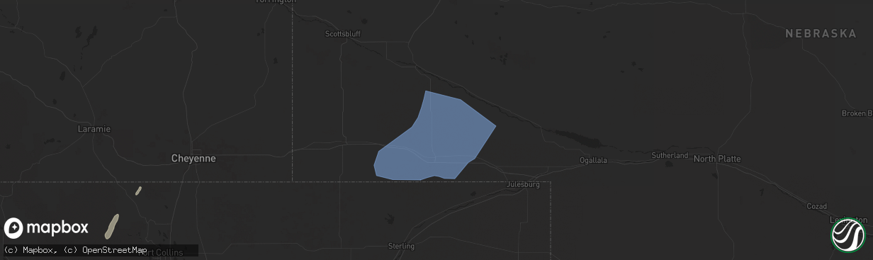 Hail map in Gurley, NE on October 4, 2025