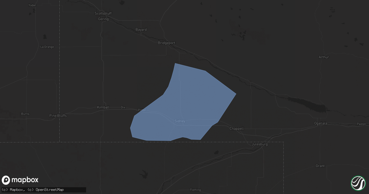 Hail map in Gurley, NE on October 4, 2025