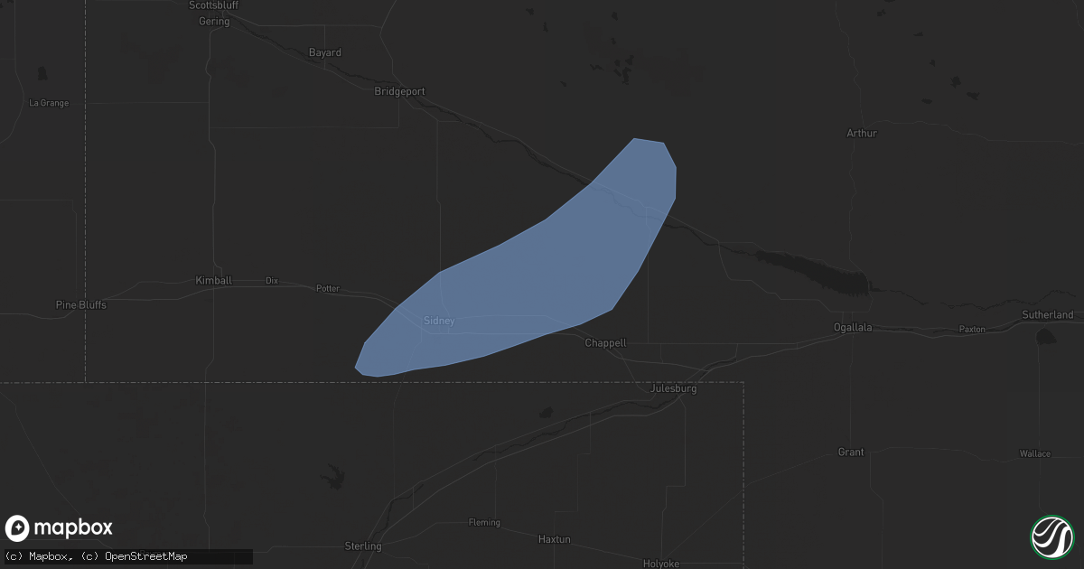Hail map in Lodgepole, NE on October 4, 2025