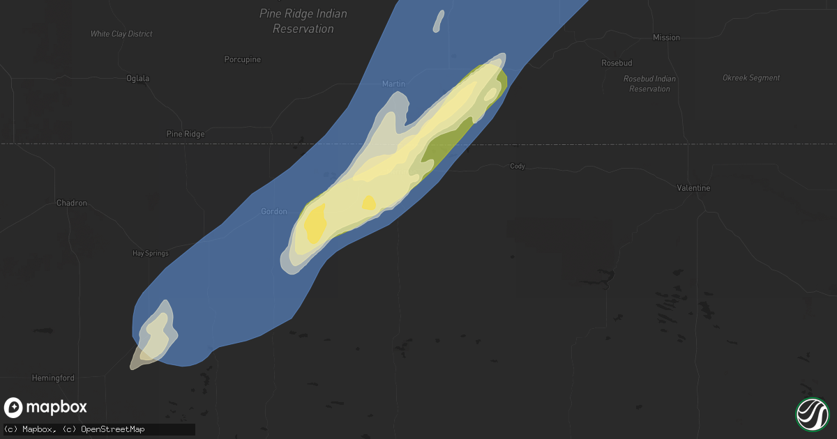 Hail map in Merriman, NE on October 4, 2025