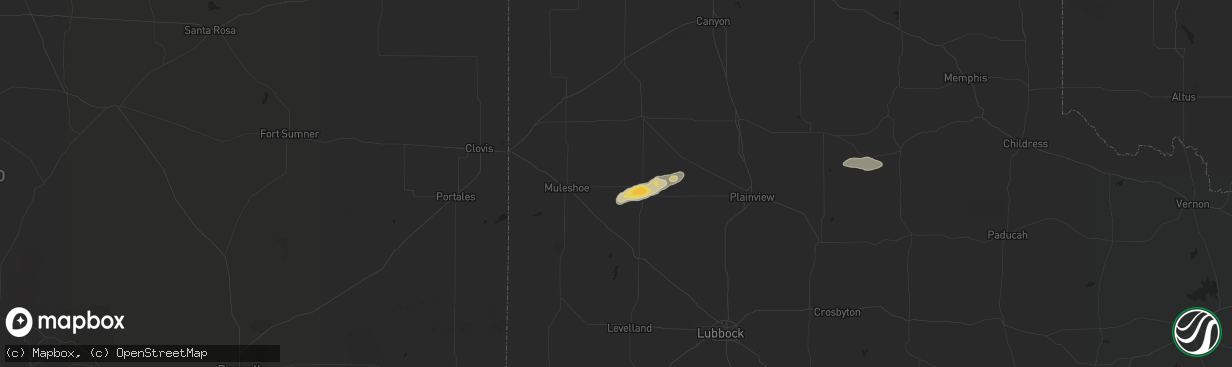 Hail map in Earth, TX on October 5, 2011