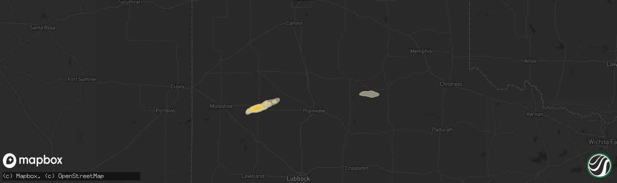 Hail map in Kress, TX on October 5, 2011