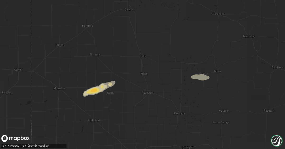Hail map in Kress, TX on October 5, 2011