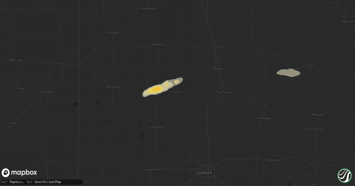Hail map in Olton, TX on October 5, 2011