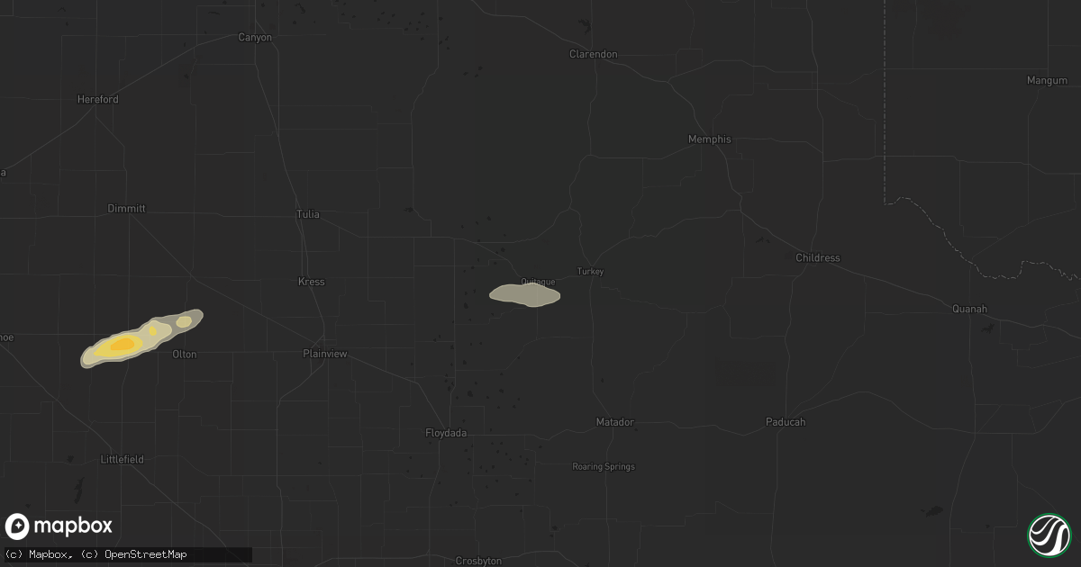 Hail map in Quitaque, TX on October 5, 2011