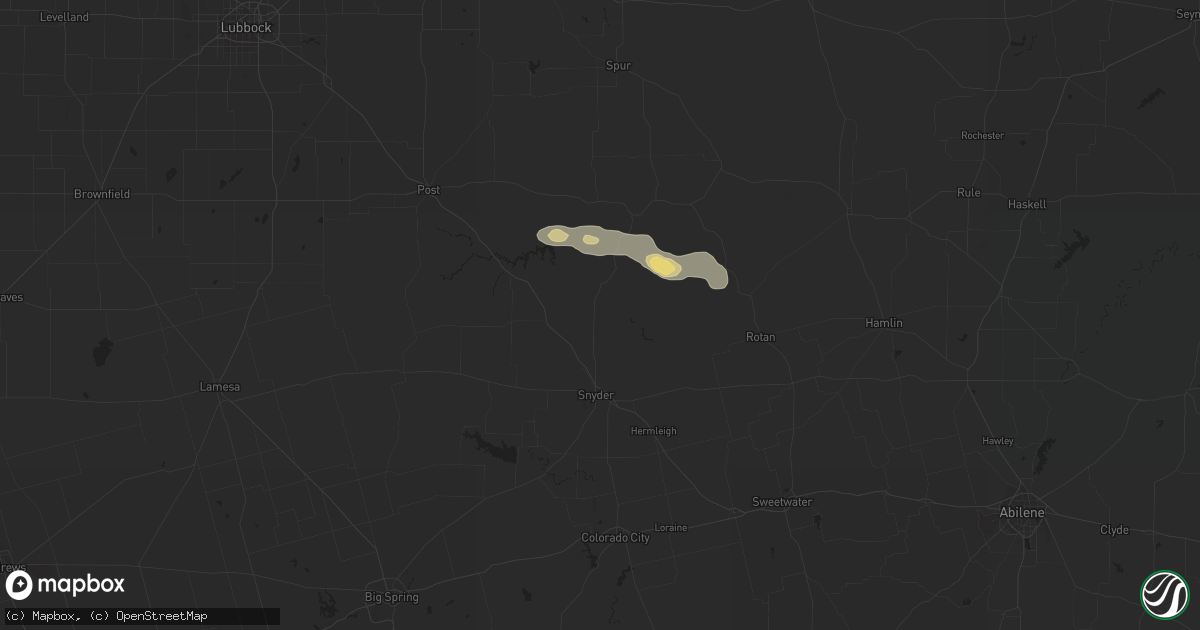 Hail map in Snyder, TX on October 5, 2011